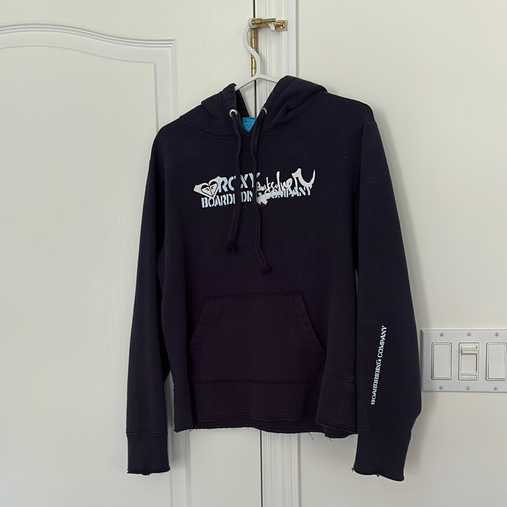 Roxy Blue Pullover Sweatshirt with Classic Hoodie Design